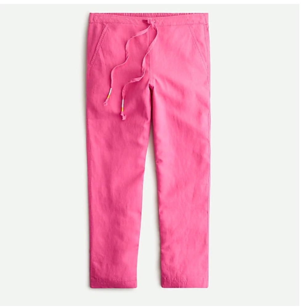 J Crew tie-waist seaside pant in linen blend size medium